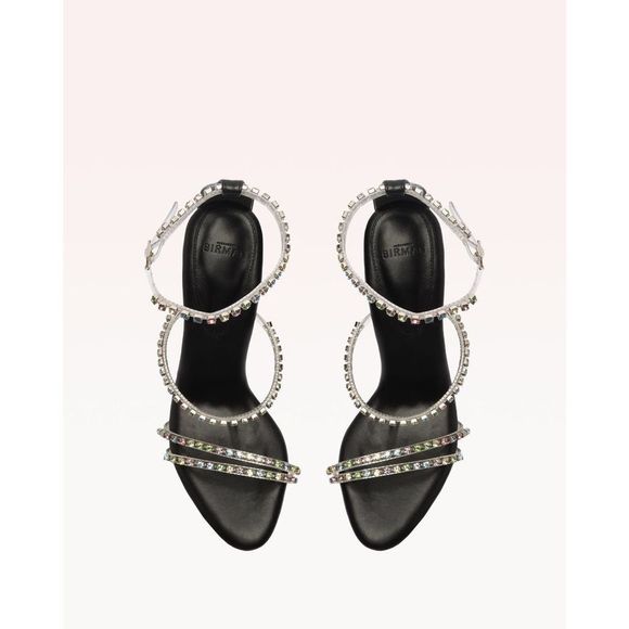 Alexandre Birman Dolores 100 Black & Sparkling Straps Sandal - Picture 3 of 11